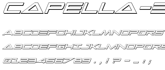 Capella 3D Condensed Italic font