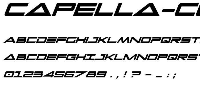 Capella Condensed Bold Italic font