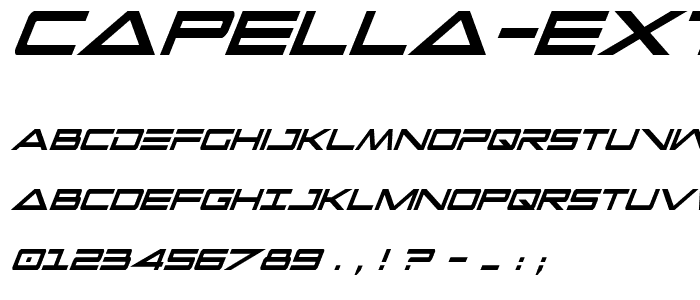 Capella Extra condensed Italic font