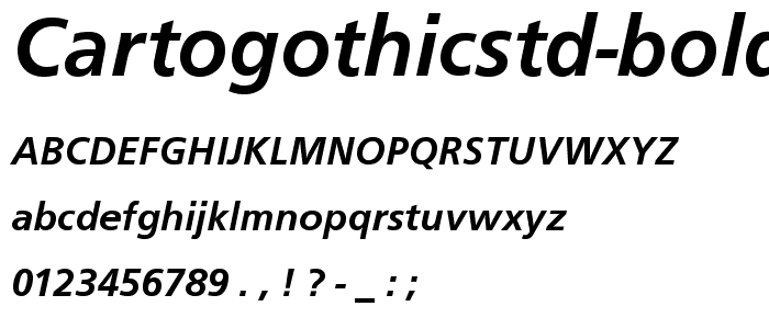 CartoGothicStd BoldItalic font