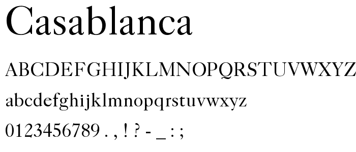 Casablanca font