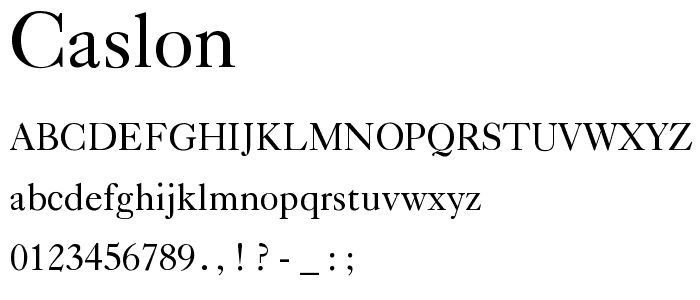 Caslon font