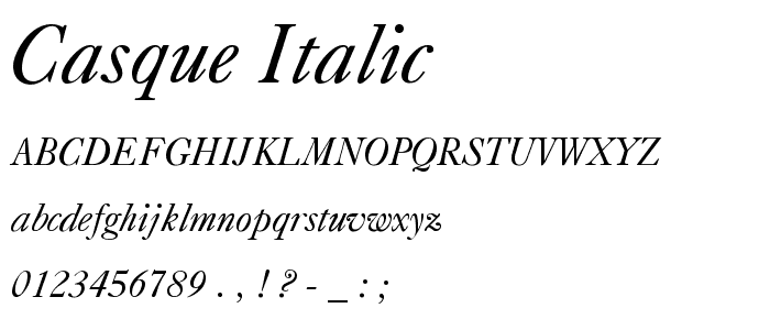 Casque Italic font