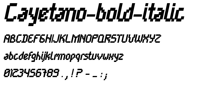 Cayetano Bold Italic font