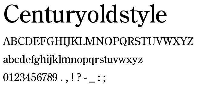 CenturyOldStyle font