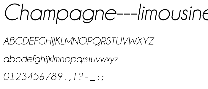 Champagne  Limousines Italic font