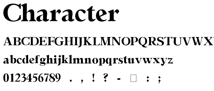 Character font