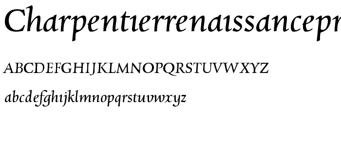 CharpentierRenaissancePro-Italic font