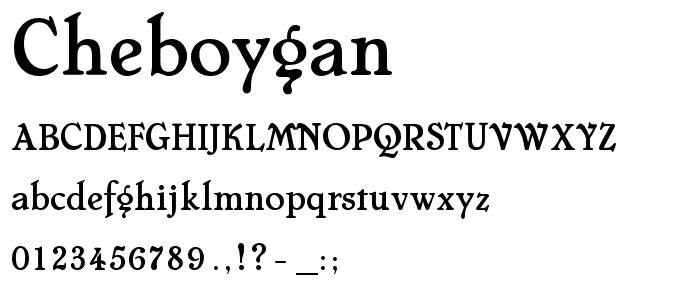 Cheboygan font