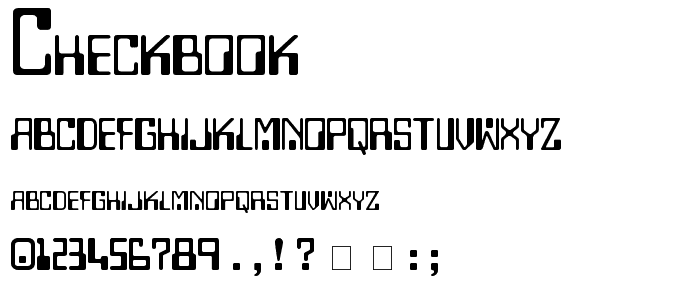 Checkbook font