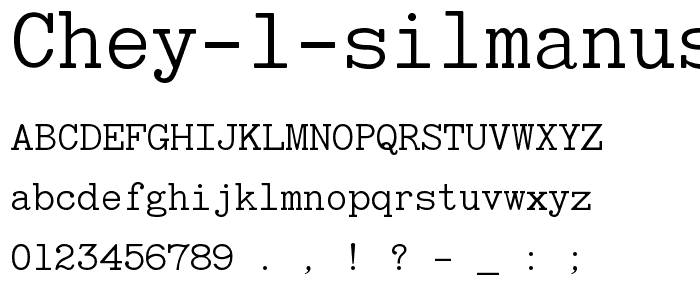 Chey 1 SILManuscriptL font