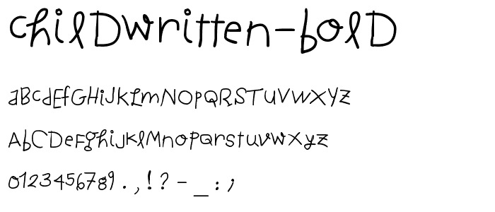 ChildWritten-Bold font