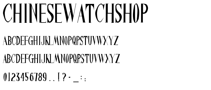 ChineseWatchShop font