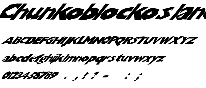 ChunkoBlockoSlantedWild font