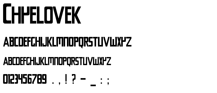 Chyelovek font