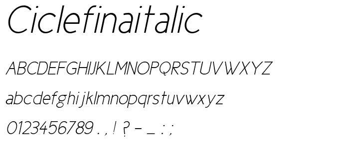 CicleFinaItalic font