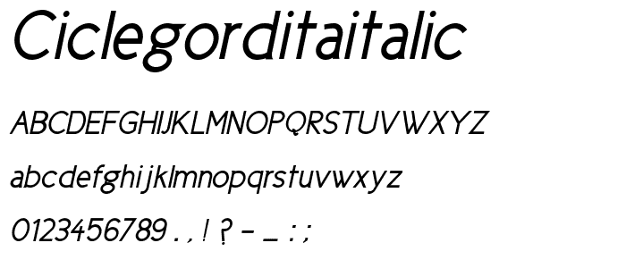 CicleGorditaItalic font