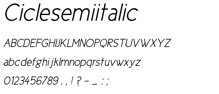 CicleSemiItalic font