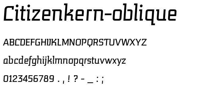 CitizenKern Oblique font