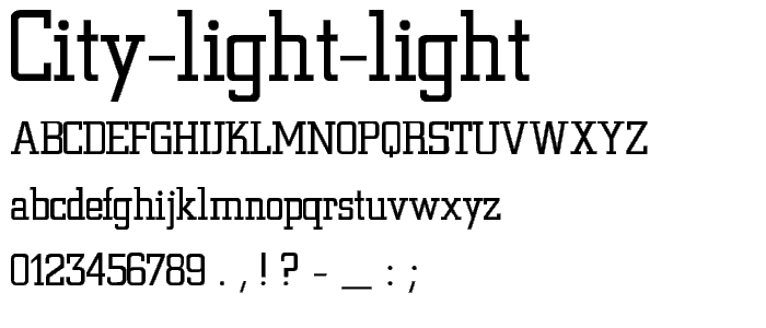 City-Light-Light font