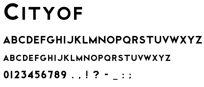 Cityof font