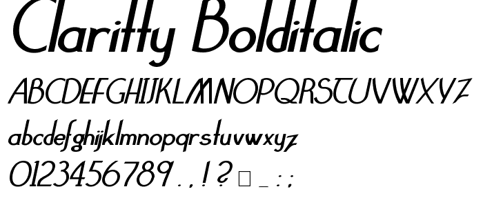 Claritty_BoldItalic font