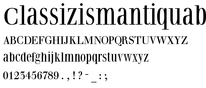 ClassizismAntiquaBook font
