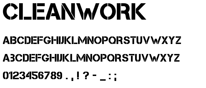 Cleanwork font