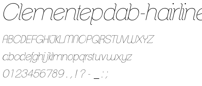 ClementePDab-HairlineItalic font