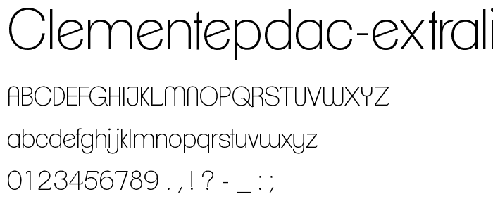 ClementePDac-ExtraLight font