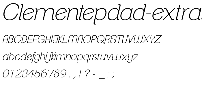 ClementePDad-ExtraLightItalic font