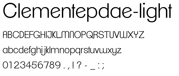 ClementePDae-Light font