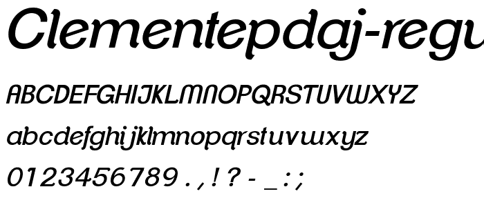 ClementePDaj RegularItalic font