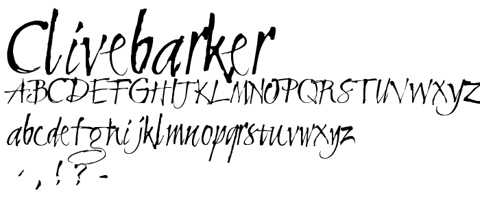 CliveBarker font