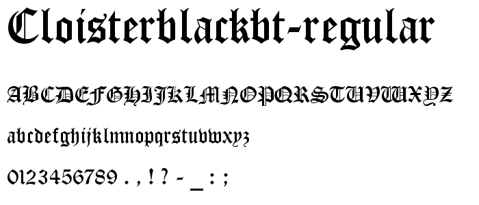 CloisterBlackBT-Regular font