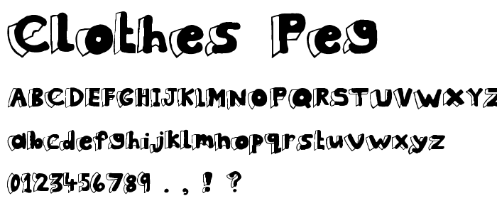 Clothes Peg font