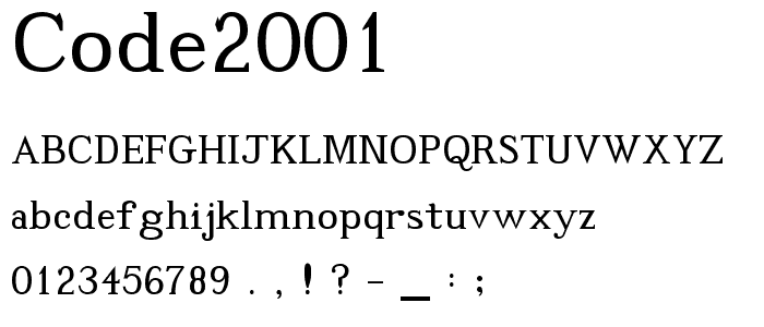 Code2001 font