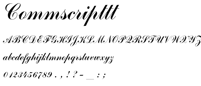 CommScriptTT font