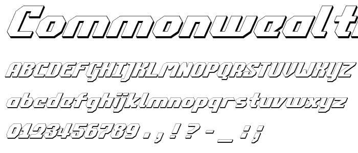 Commonwealth 3D Italic font