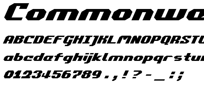 Commonwealth Expanded Italic font