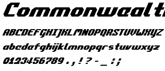 Commonwealth Italic font