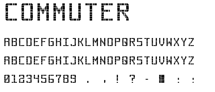 Commuter font