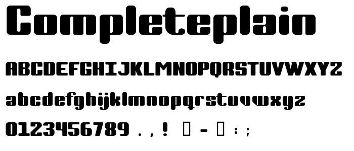 CompletePlain font