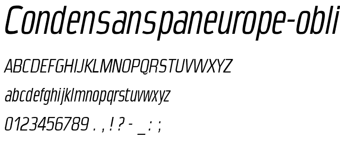 CondensansPaneurope-Oblique font