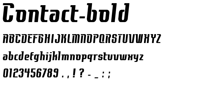 Contact Bold font