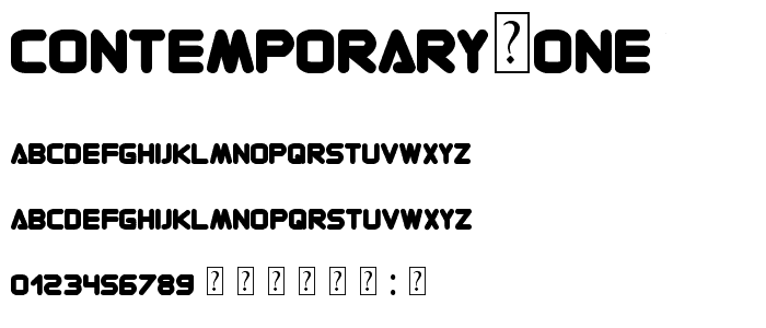 Contemporary ONE font