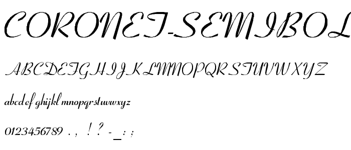 Coronet-SemiBold-Italic font