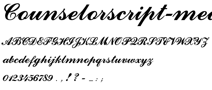 CounselorScript Medium font