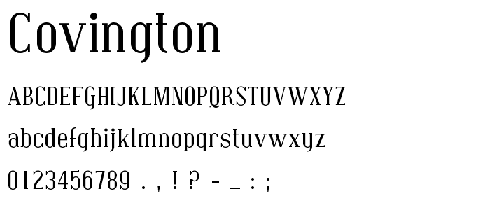 Covington font