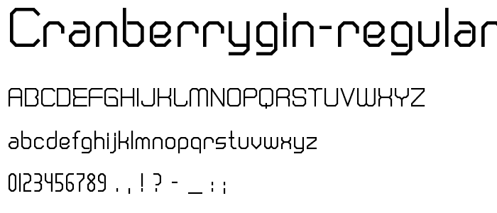 CranberryGin Regular font